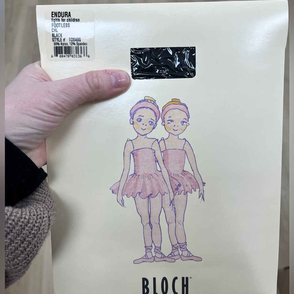 Bloch Children's black Footless Tights t0940g
